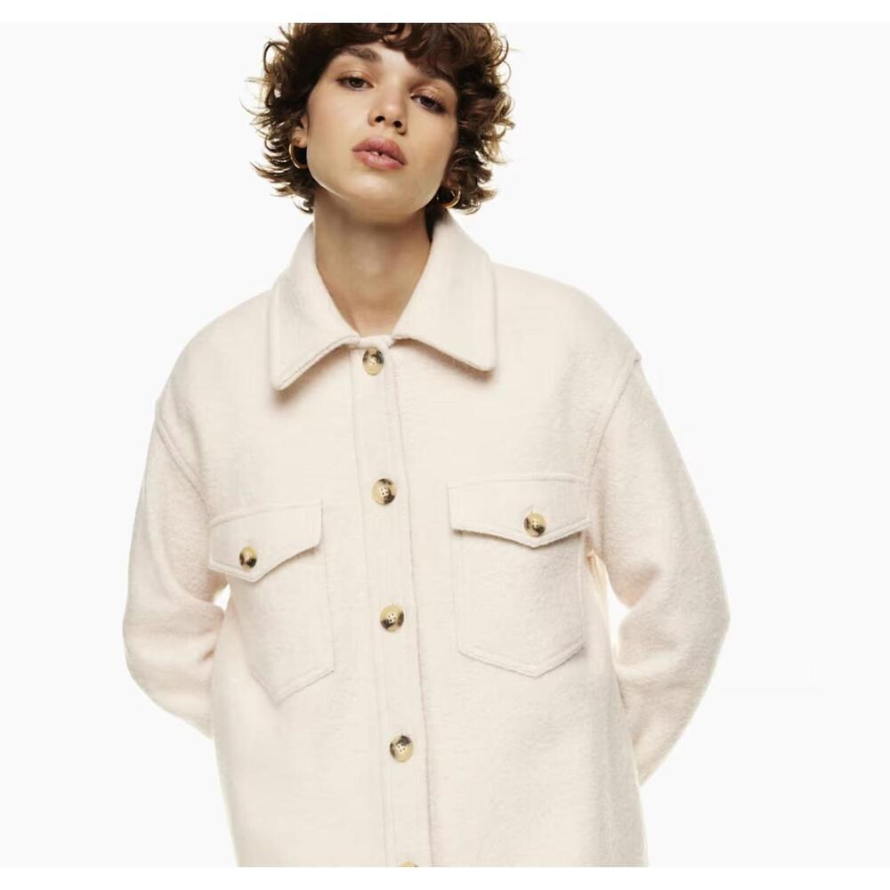 Wilfred Cream Utility Jacket with Gold Buttons